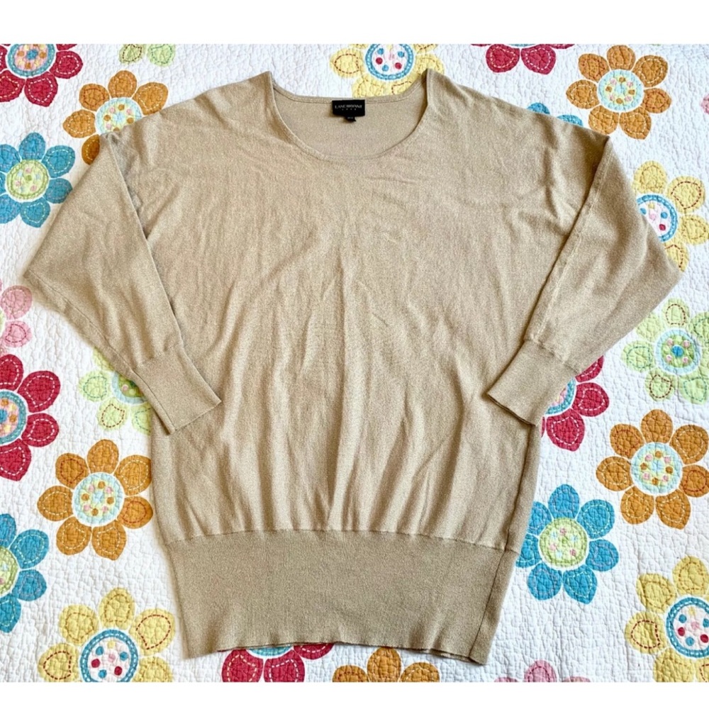 LANE BRYANT Gold Shimmer Sweater